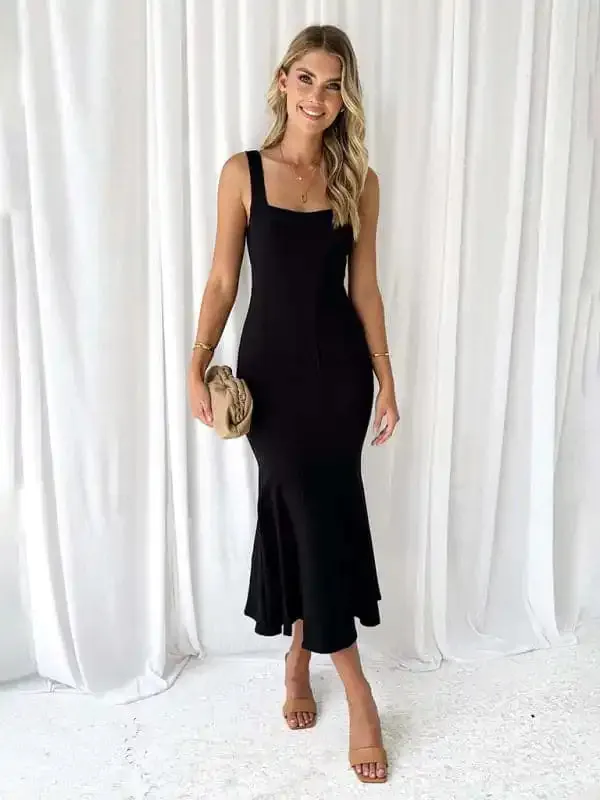 Women’s Square Neck Slim Elegant Mermaid Dress
